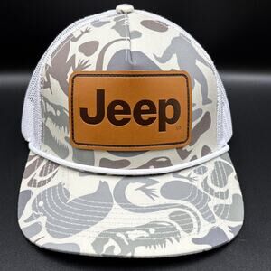 Jeep JEDCO Hat Cap Snap Back Trucker Mesh Easter Egg Camo Rope Patch Mens